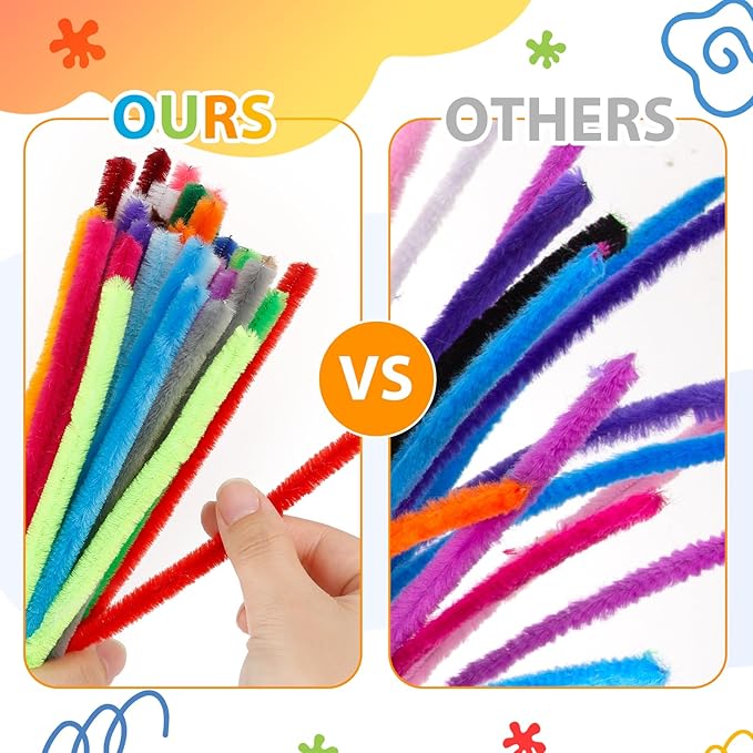 Caydo 300 Pieces 12 inch Christmas Pipe Cleaners for Christmas DIY, Creative Crafts Decorations (Red, Green, White)
