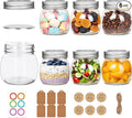 Mason Jars 8 oz 6 Pack with Silver Lids & Bands, 8 oz Glass Jars with Lids with Stickers, Tags and Jute Twine for Spice Storage, Crafts, Wedding Decor