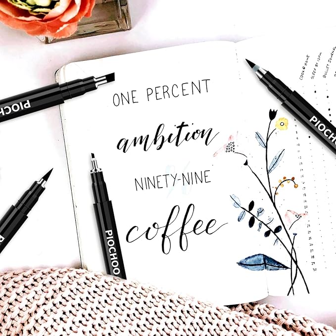 Calligraphy Pens,8 Size Calligraphy Pens for Writing,Brush Pens Calligraphy Set for Beginners, Hand Lettering Pens