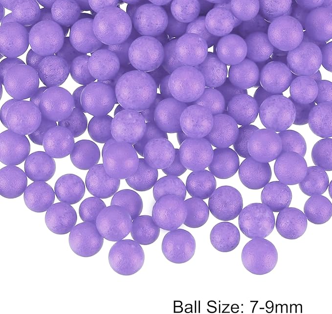 MECCANIXITY Foam Beads Foam Balls 7-9mm for Wedding and Party Decorations, Tiny Packing Balls, Arts DIY Crafts Supplies (Bright Purple,1 Pack Approx 3000pcs)