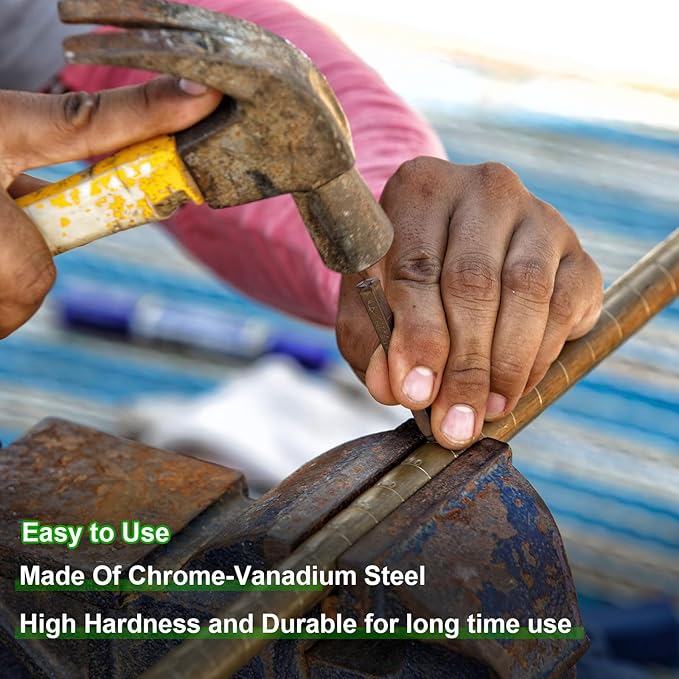 HARFINGTON 36pcs Metal Stamping Kit 5/16" (8mm) (A-Z, 0-8, "&" Symbol) Steel Letter Punch Press Tool with Hole Punch to Stamp on Metal, Plastic, Wood, Leather, Black