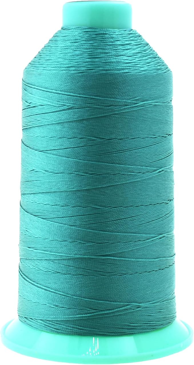 Mandala Crafts Bonded Nylon Thread Turquoise Heavy Duty Sewing Threads - 1250 YDs Size 138 420D T135 Tex 135 Thread for Leather Jeans Weaving Outdoor Marine Upholstery Threads
