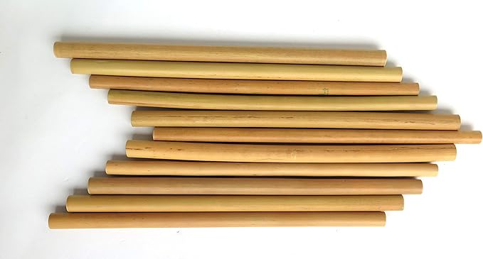 IA Crafts Bamboo Craft Sticks, 60 Natural Bamboo Sticks, 7.87' Long and 0.32"-0.40" in Diameter