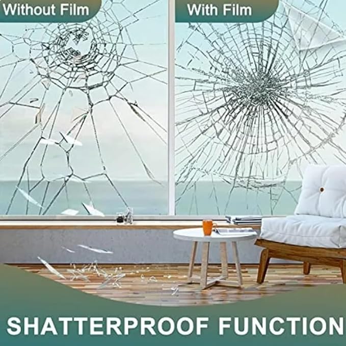 UV 99% VLT 5% Security and Safety 4 Mil Color Window Film Shatterproof Anti Shatter Tempered Glass Film for Home and Office Windows (VLT 5%, 60 in x 100 FT)