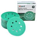 5-Inch 8-Hole Wet Dry Sanding Discs 800 Grit, Polyester Film Backed Heavy-Duty Hook and Loop Sandpaper for Random Orbital Sander, 50-Pack