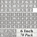 6 Inch Alphabet Letter Stencils for Painting - 70 Pack Old English Letter Stencil Templates with Numbers and Signs for Painting on Wood, Reusable Letters Stencils for Chalkboard Wood Signs & Wall Art