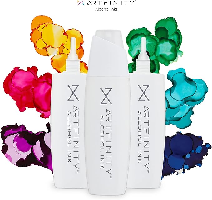 Artfinity Alcohol Inks 3 Pack - Vibrant, Professional, Dye-Based Alcohol Inks for Artfinity Alcohol Markers, Artists, Drawing, & More! - Black 100
