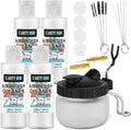 X ARTY HUB Airbrush Cleaning Kit - 4 * 4.05 fl oz / 120 ml Airbrush Cleaner with Glass Cleaning Pot, Easily Handle Water-Based and Acrylic Paints, for Airbrushes & Other Artistic Tools