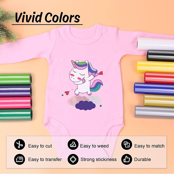 HTVRONT HTV Vinyl Rolls Heat Transfer Vinyl - 12" x 5ft Coral HTV Vinyl for Shirts, Iron on Vinyl for All Cutter Machine - Easy to Cut & Weed for Heat Vinyl Design (Coral)