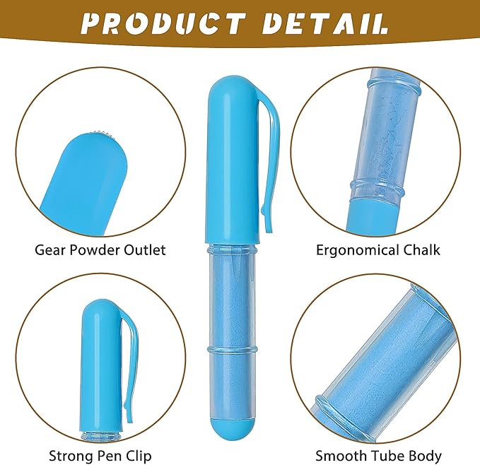 Fabric Chalk Markers for Sewing,Quilting,Crafting|Erasable Tailor’s Chalk|Work on Various Fabrics|Dosing Wheel Drawing Intricate Patterns Precise Lines-Per Pack(Blue,White and 1 Ruler)