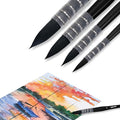 Lightwish Watercolor Brushes Set, Synthetic Squirrel Hair Paint Brushes Kit :#2#4#6#8 for Artists, Adults, and Hobbists, Pointed Round Mop Brush for Watercolor, Gouache,4 Pcs