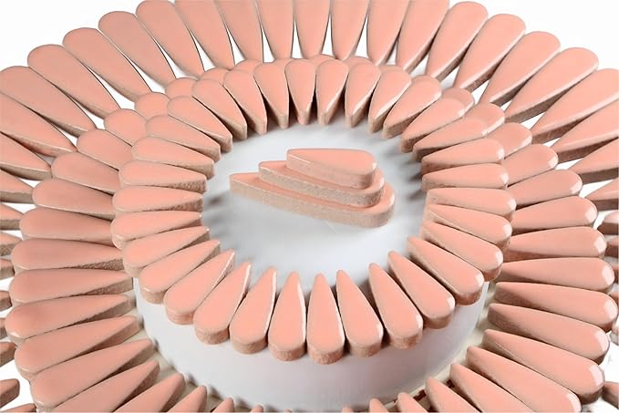 200g Petal Droplet Shaped Ceramic Mosaic Tiles for Crafts, Vibrant Colors, Ceramic Tiles for Mosaic Making Kits, DIY Arts and Crafts (Pink)