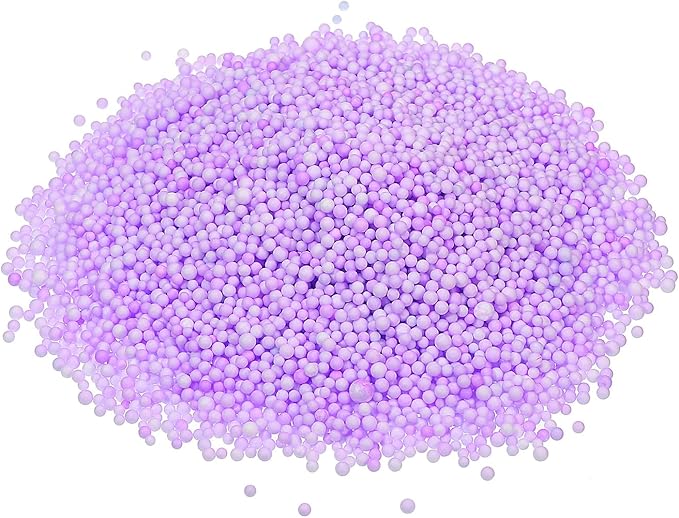 MECCANIXITY Foam Beads Foam Balls 2-3mm for Wedding and Party Decorations, Tiny Packing Balls, Arts DIY Crafts Supplies (Purple,1 Pack Approx 8000pcs)