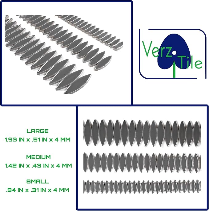 VerzTile Mosaic Tiles for Crafts - Petal Shaped Ceramic Tile Craft Hobbies & Art Projects 39 Color Options Endless Creativity DIY Design (Gray)