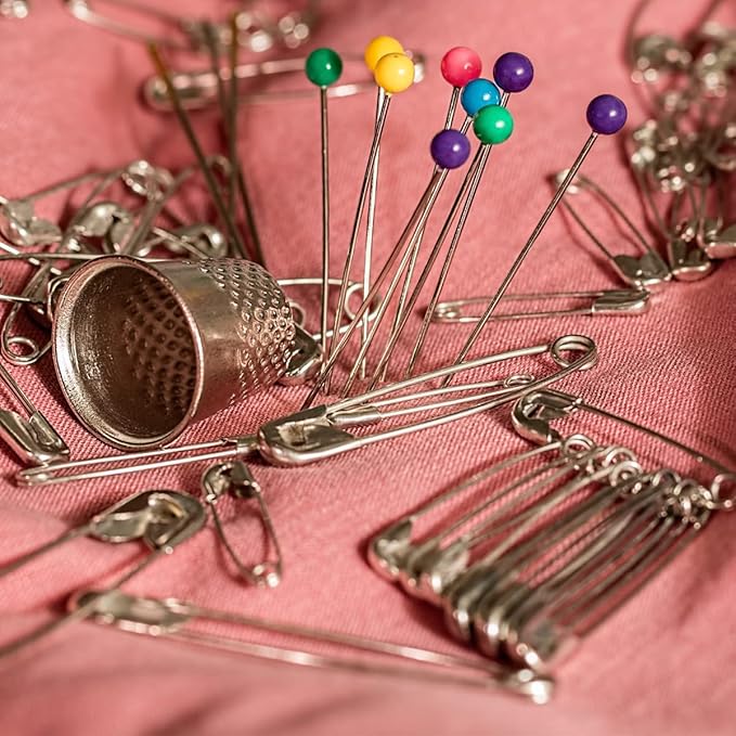 1000 Pcs Assorted Safety Pins, 1.1 Inch Rust-Resistant Steel Wire Silver Sewing Pins for Clothes & Crafts Use