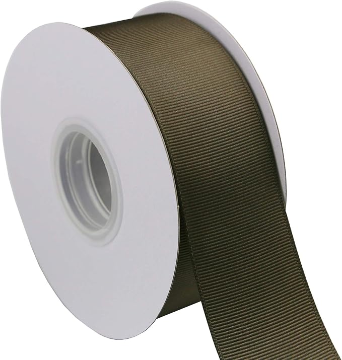 ITIsparkle 11/2" Inch Grosgrain Ribbon 25 Yards-Roll Set for Gift Wrapping Cake Decoration Party Favor Hair Braids Hair Bow Baby Shower Decoration Floral Arrangement Craft Supplies, Dark Olive Ribbon
