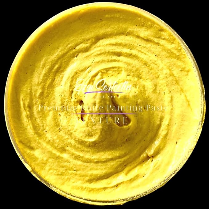 Premium Palette Knife Painting Paste|Texture Paste|Authentic Bright Colors|Ready to Use|Easy to Apply| 6oz (Moricante Yellow)