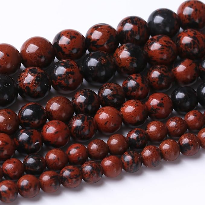 36PCS 10MM Red Black Jasper Stone Beads Energy Healing Beads for DIY Jewelry Bracelet Necklace Making for Jewelry Making 15Inch