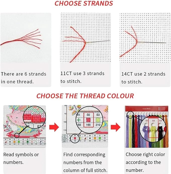 Dooxvey Cross Stitch Kits for Adults Beginners,Full Range of Cross-Stitch Stamped Kits Needlepoint Kits for Beginners Embroidery Kits 11CT Cross Stitch Patterns-Skeleton Flower 16x20 inch