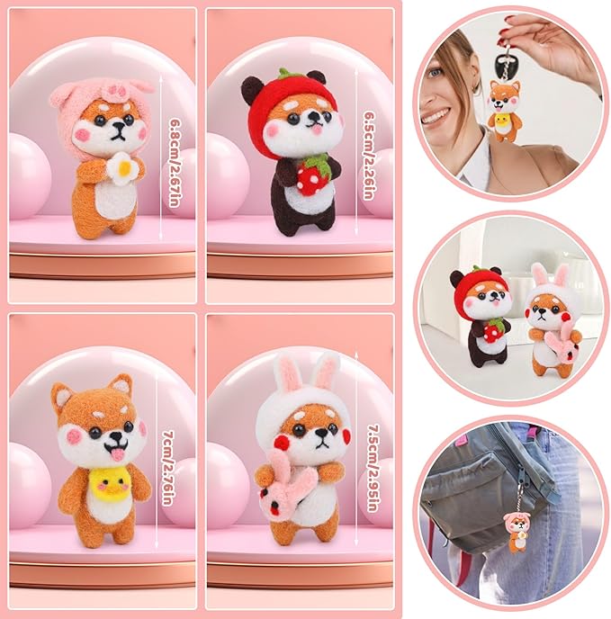 UOOU Needle Felting Kit for Beginners, Wool Felting Kit with 6 Pcs Colorful Needle Felting Needles and Instructions, Wool Felting Supplies for Adults