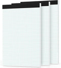 Grid Paper Pads 8.5 x 11, 3 Pack, 4x4 Blue Quad Graph Paper Pads 8.5 x 11, White Quadrille Pad, Easy Tears Off, Cardboard Backing, Grid Notebook 8-1/2" x 11", 70 GSM Graft Paper, 30 Sheets/Pad