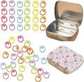 50Pcs Split Ring Stitch Markers with Box,Spiral Metal Stitch Markers for Crocheting Knitting Sewing DIY Handmade Crafts