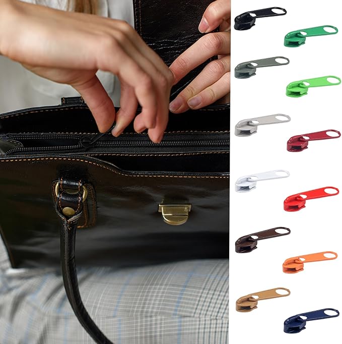 DOITEM Zipper Repair Kit - 5# Zipper Pull Rescue Kit for Clothing, Jackets, Purses, Luggage, Backpacks