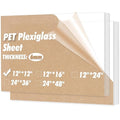 Art3d (2 Pack) 1/4" Thick Plexiglass Sheets - 12" x 12" PET Clear Acrylic Sheets for Art Design, Craft Projects, Signs, DIY in Home, Wedding, Festival,Party,Office