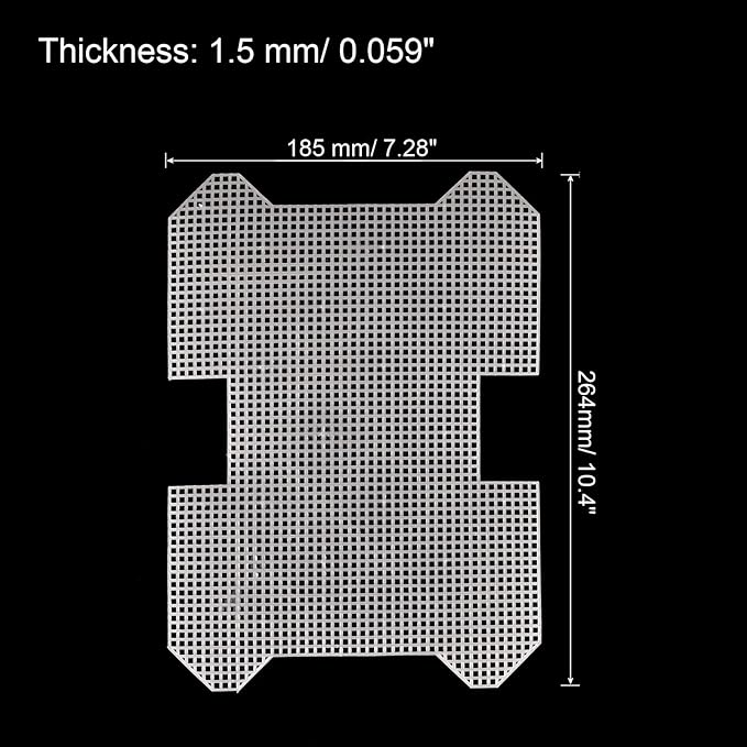 MECCANIXITY 4Pcs Plastic Mesh Canvas Sheet 6 Count 26.4 cm/ 10.4" for Crochet Bag Making Blank Canvas for Embroidery Needlepoint, Bag, Knit Crochet Mesh, White