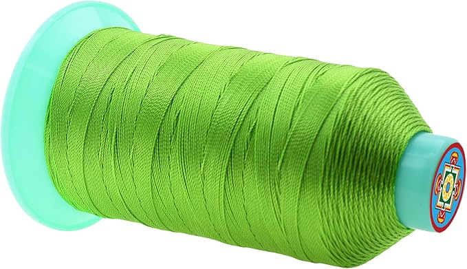 Mandala Crafts Bonded Nylon Thread Apple Green Heavy Duty Sewing Threads - 800 YDs Size 207 630D T210 Tex 210 Thread for Leather Jeans Weaving Outdoor Marine Upholstery Threads