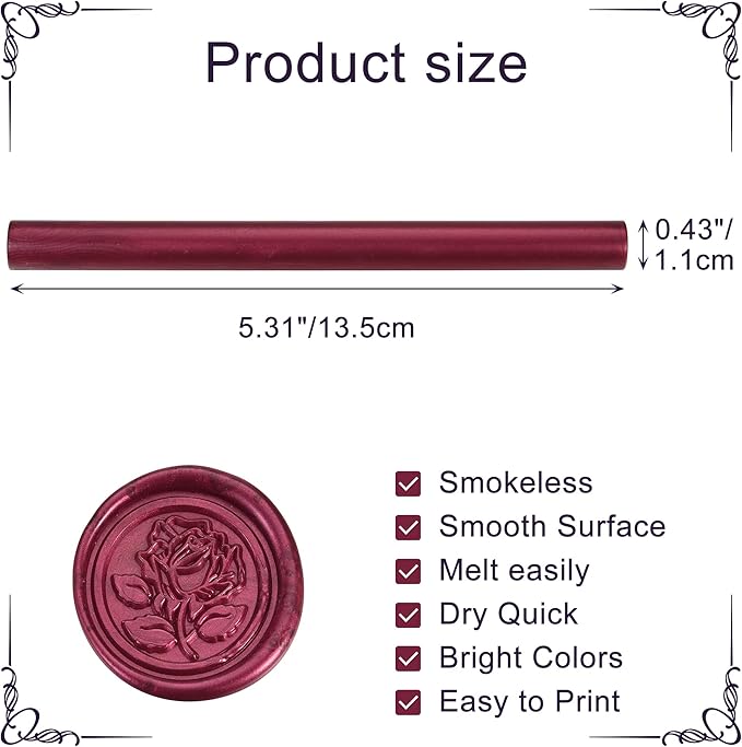 Yoption 15 Pieces Fuchsia Glue Gun Sealing Wax Sticks for Wax Seal Stamp, Great for Wedding Invitations, Envelopes, Cards, Christmas Gift Ideas, Wine Packages (Fuchsia)