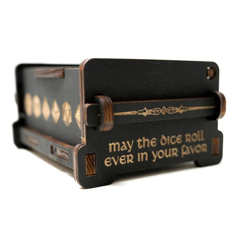 Dice Box - BLACK - 6x4x3 Also holds jewelry and great for desks and desk top items (Blood Hunter)