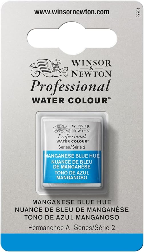 Winsor & Newton Professional Water Colour Paint, Half Pan, Manganese Blue Hue