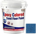 Epoxy Colored Sand Floor Paint, Epoxy Floor Paint for Concrete, High Gloss Marble Effect Coating, Waterproof Non-Slip Concrete Paints, Suitable for Indoor/Outdoor Use (Dark Blue,640 oz/20 kg)