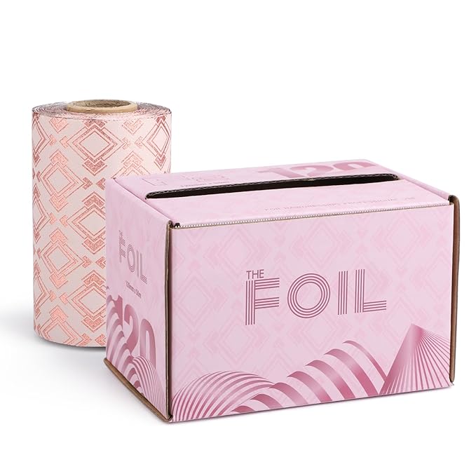 Segbeauty Embossed Foil Aluminum Roll, 164 ft Hair Foils Roll Aluminum Foil Hair Foils for Highlighting, Pink Foil Paper Tin Foil Sheets Hair Dye Tools for Hair Dye Hair Coloring Highlighting Services