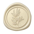 PONATIA Wax Seal Stickers - 50 Pcs Eucalyptus Self- Adhesive Wedding Invitation Seal Stickers, Perfect for Invitation Cards, Envelopes, Christmas, Gift Wrapping, Party (Champagne)