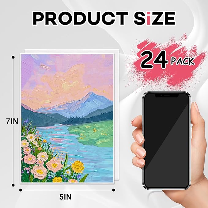 ESRICH Small Canvases for Painting 5x7IN, 24 Pack Small Canvas Boards Painting Canvas Primed Acid-Free Blank Canvas Panels for Oil Paint, Watercolor, Acrylic Paint, Gouache &Tempera.