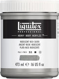 Liquitex Professional Heavy Body Acrylic Paint, 16-oz (473ml) Pot, Iridescent Rich Silver