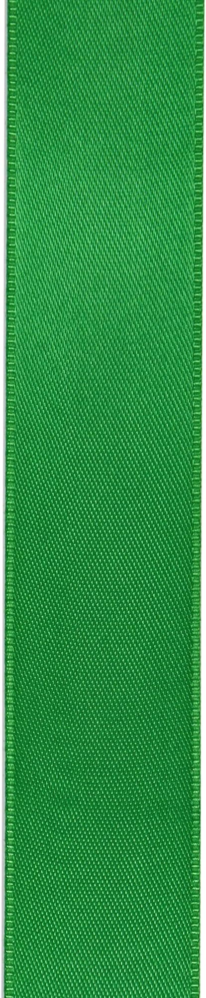 LIUYAXI Green Satin Ribbon, Double Faced 5/8" X Continuous 25 Yards Ribbons Perfect for Gift Wrapping Bows Bouquet Wedding Craft and More