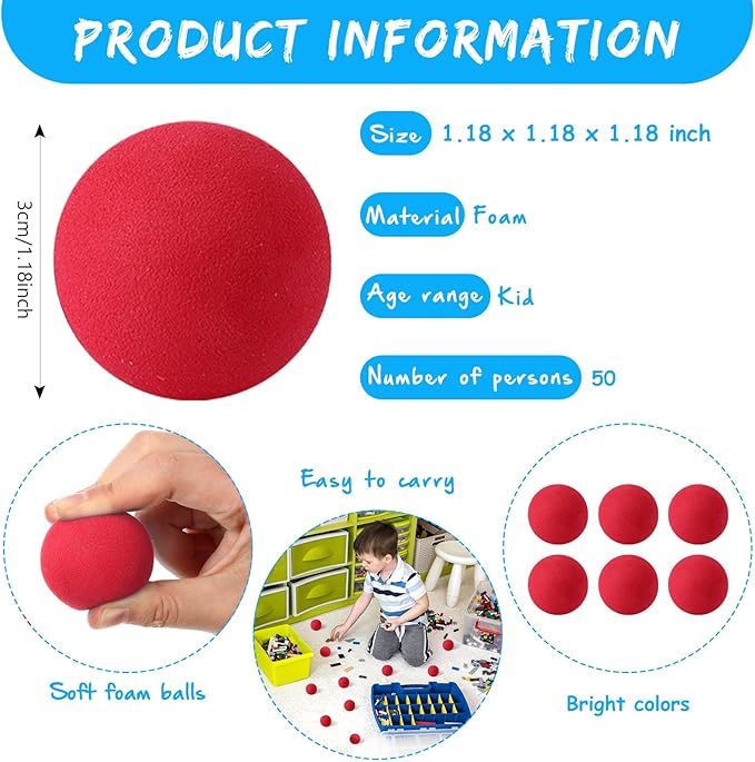 Mini Soft Foam Balls Assorted Play Balls Lightweight for Crafts, Birthday Party Favors and Gifts