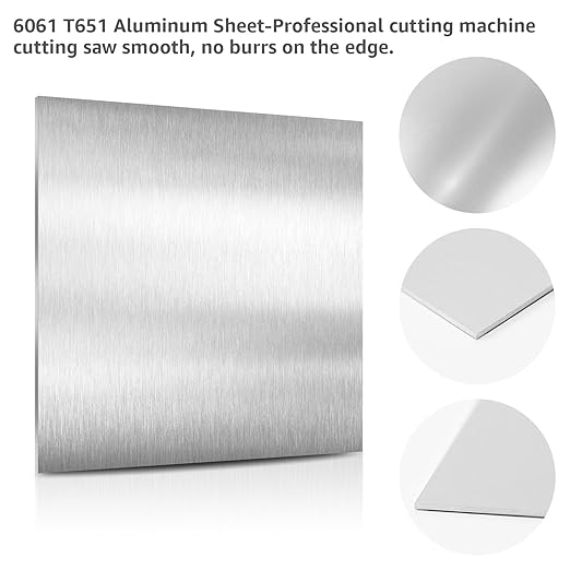 2 Pack 6061 T651 Aluminum Sheet Metal 12" x 16" x 1/8" (0.125") Rectangle Metal Plate Covered with Protective Film, 3mm Flat Aluminum Plate for Crafting and Industry