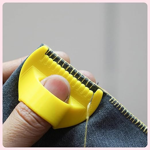 4mm Seam Guide for Hand Sewing Edge Lockranding Tool, Sewing Needle Gauge Measuring Tool, Mini Finger Ruler Kit Ideal for Leather/Fabric/Craft Sew, Yellow 1 Pcs