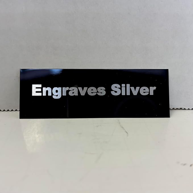 Blank Metal Plates for Laser Engraving - 4 Pack | Aluminum Sheets 0.020" Thick | CO2, Diode, Fiber Laser Compatible | Multiple Sizes & Colors (Black (engraves silver), 1x8.25 inch)