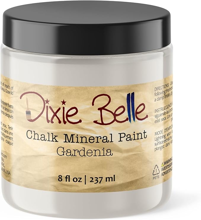 Dixie Belle Paint Company Chalk Finish Furniture Paint – Gardenia (8oz) – Matte Chic Chalk Mineral DIY Furniture Paint