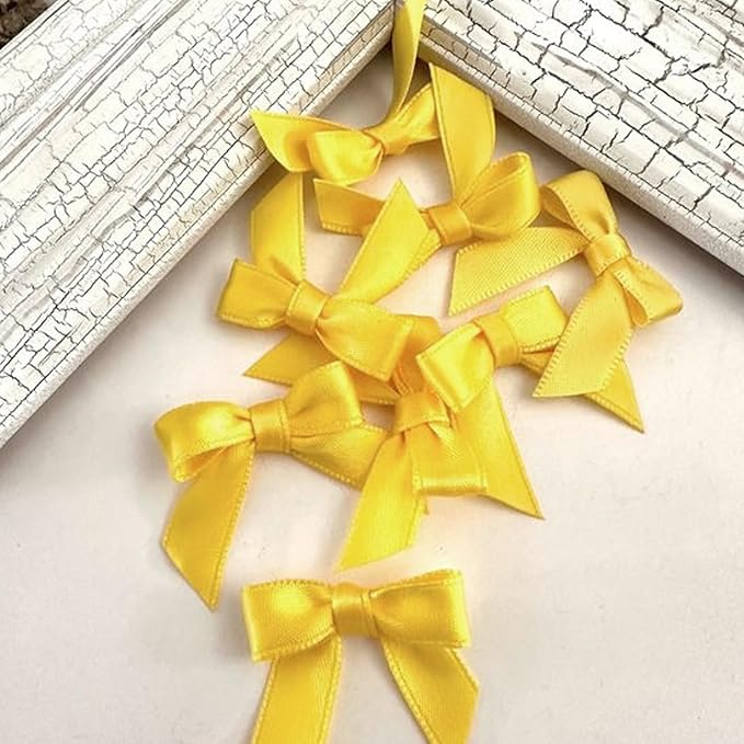 1/8" X 100 Yards Maize Yellow Satin Thin Ribbon Solid Color Double Faced Ribbons Perfect for Crafts Wedding Decor Bow Making Arts Sewing and More