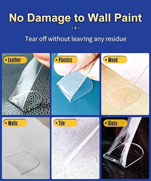 Large Mounting Putty No Residue, Double Sided Tape Glue Adhesive Dots Clear Museum Sticky Tack, Picture Hanging Strips Fixed Posters Decor Art Craft Party, 0.39 x 0.78 in (252 Pcs)