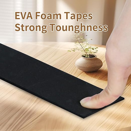 EVA Self - Adhesive Foam Tape | 16.4ft Length, 3.2in Widths,Black,| Winter - Ready Waterproof, Dustproof, Soundproof Weather Stripping for Windows, Doors & More to Block Chilly Drafts