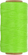 PATIKIL 284 Yard Flat Waxed Thread 150D 1mm Leather Sewing Cord for Repairing Shoes Bags Wallets Jewelry Making DIY Leather Craft, Fluorescent Green