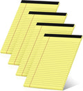 Legal Pads 5x8 Inch, 4 Pack, Narrow Ruled, 5x8 Yellow Legal Pad, Mini Double-Sided Printing Notepad Perforated Note Pads 5x8" Lined Paper, Lined Writing Pads for Office Home School, 30 Sheet/Pad