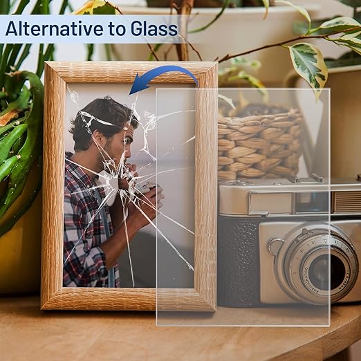 10 Pack 12”x16” x0.04” Clear PET/Plexiglass Sheet, INDSTONE Transparent Flexible Plastic Sheet 12x16, Clear Plastic Sheet for Crafts, Picture Frames, Painting, Sign Blank